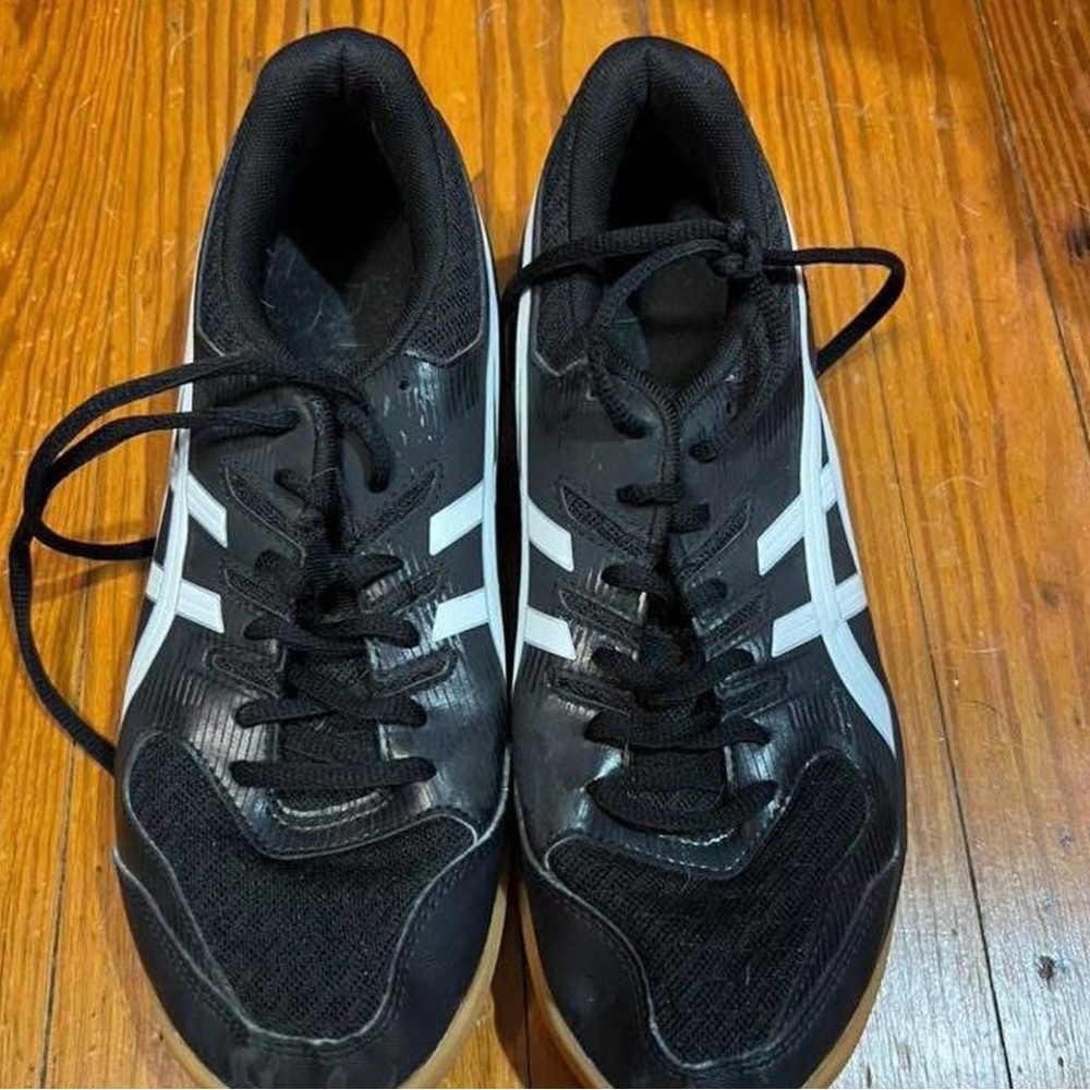 Asics Black Athletic Shoes with White Accents